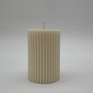 Ribbed Pillar Candle